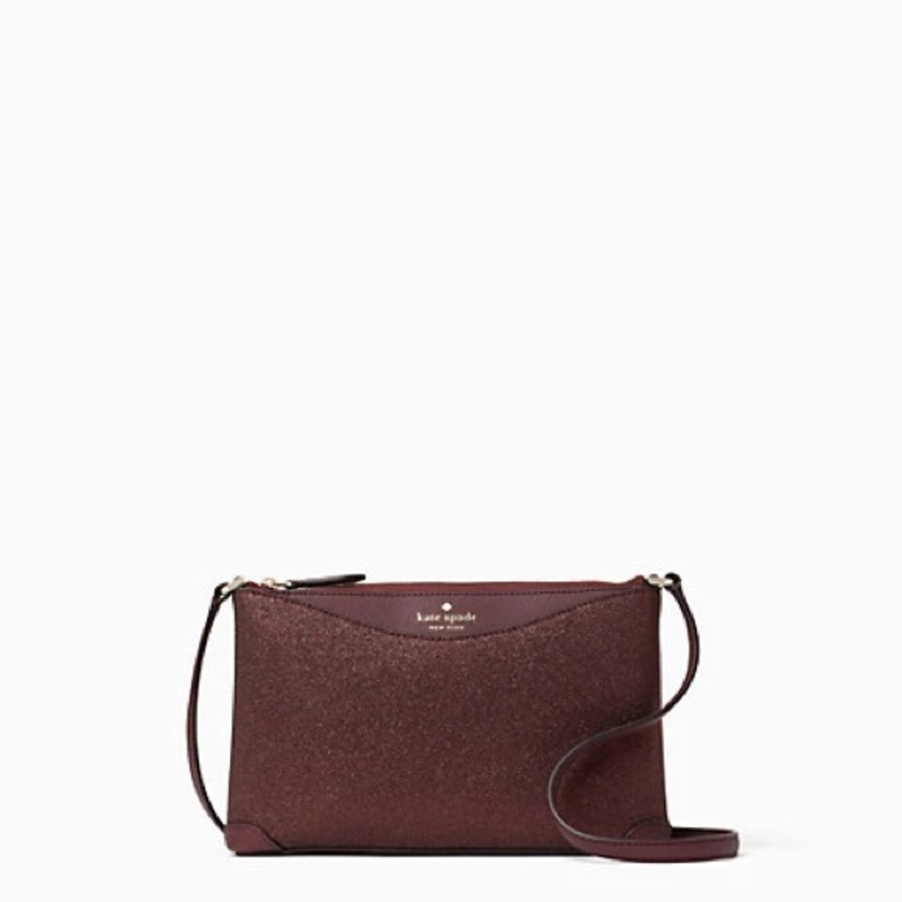 NWT Kate Spade Shimmy Crossbody Bag Wine Glitter